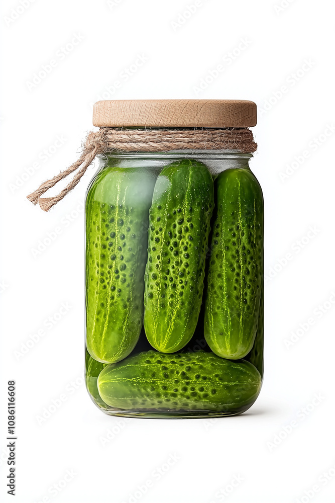 Jar of Pickles Isolated on White Background Jar of Pickles Isolated on White Background