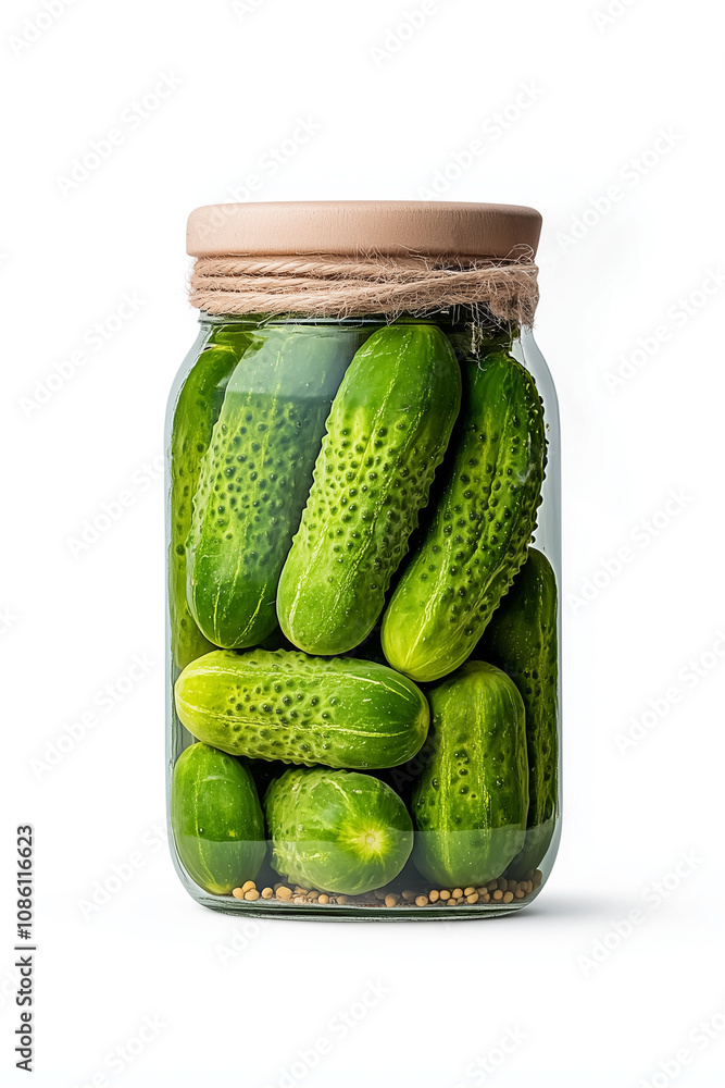 Jar of Pickles Isolated on White Background Jar of Pickles Isolated on White Background