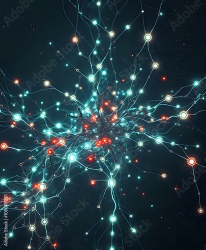 Wallpaper Mural Circuit Corrosion: Glowing Network in Darkness Torontodigital.ca