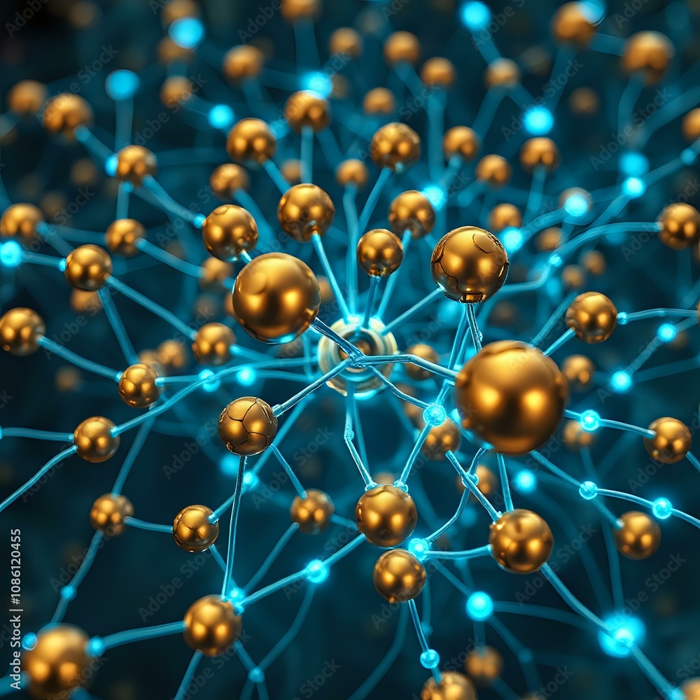 Steampunk Data Network - Brass Orbs & Blue Cables Steampunk Data Network - Brass Orbs & Blue Cables