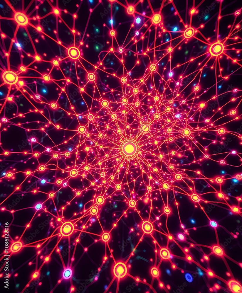 Vibrant Neon Cyberpunk Data Visualization - Intricate Abstract Art Vibrant Neon Cyberpunk Data Visualization - Intricate Abstract Art