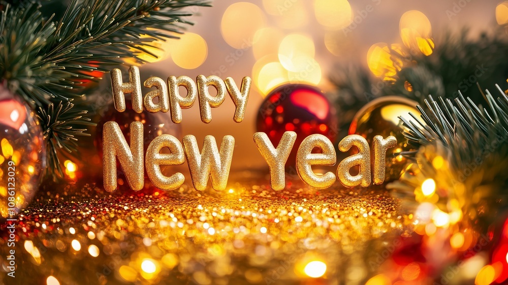 New Year's background with golden lettering -Happy New Year 2025 New Year's background with golden lettering -Happy New Year 2025