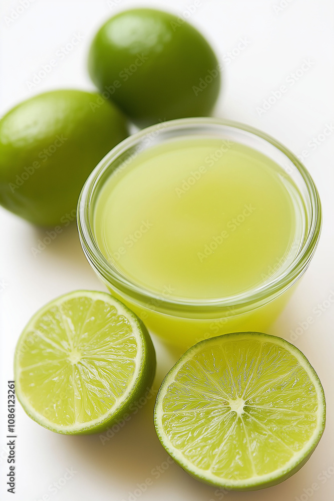 Lime Juice on White Background Lime Juice on White Background