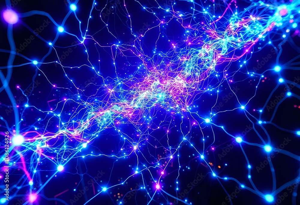Cyberpunk Cityscape at Night - Neon Network Glow Cyberpunk Cityscape at Night - Neon Network Glow