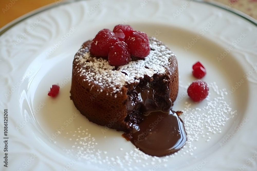 Chocolate lava cake with a rich molten center Chocolate lava cake with a rich molten center