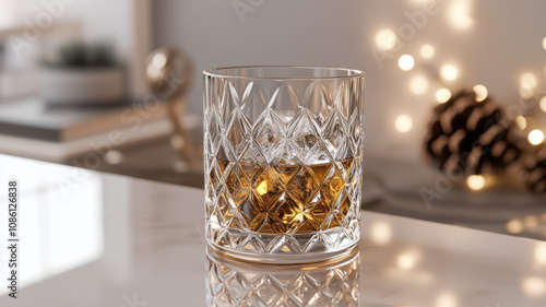 Elegant Whiskey Glass with Reflections