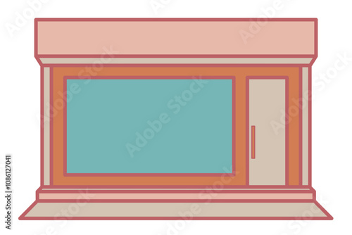 Classic style commercial storefront with copy space in the window vector