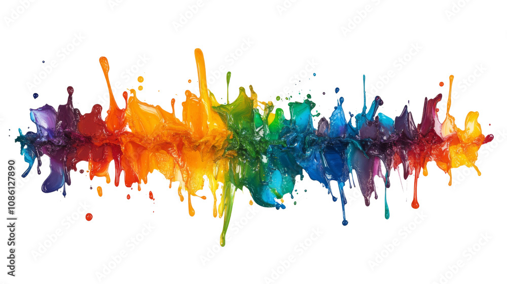 Fototapeta premium Splash of rainbow colors transparent background