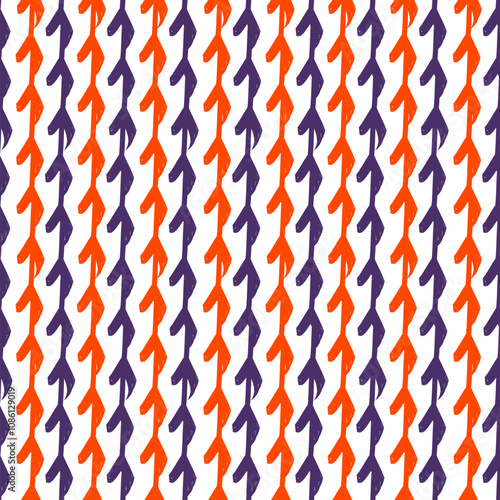 Hanging liana branch seamless pattern. Fall leaves background. Vertical stripe motif. Brushstrokes floral print. Natural organic texture. Paint brush smears design wallpaper. Hand drawn ornament