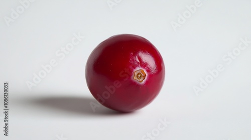 A Single Cranberry on White Background