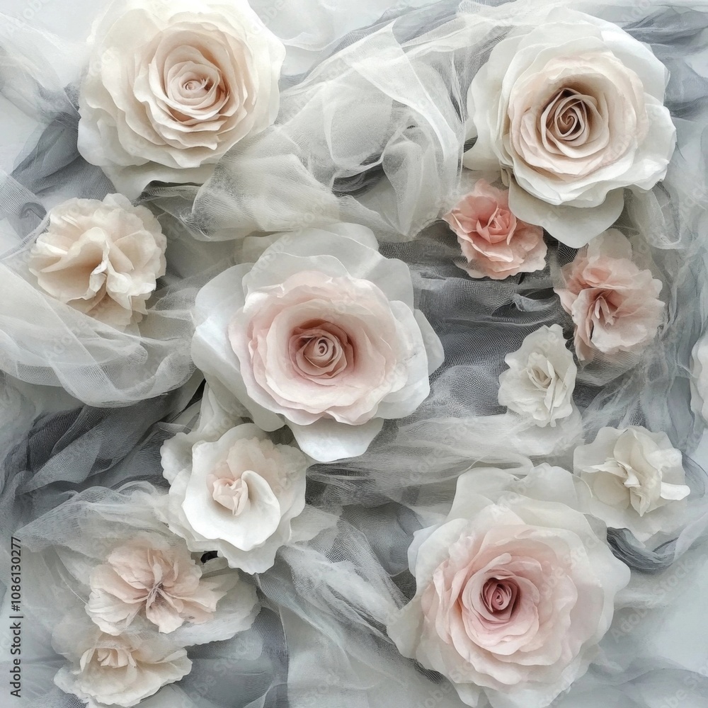 Obraz premium white roses bouquet