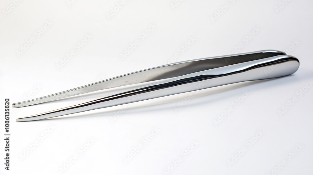 Close-up of Polished Silver Tweezers Close-up of Polished Silver Tweezers