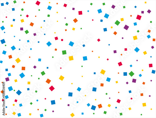 Rainbow Squares Confetti. Vector illustration.