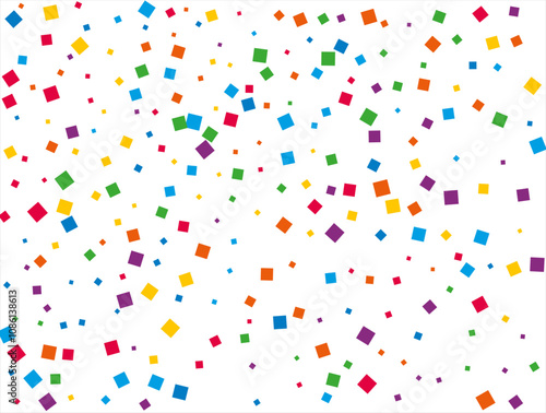 Rainbow Squares Confetti. Vector illustration.