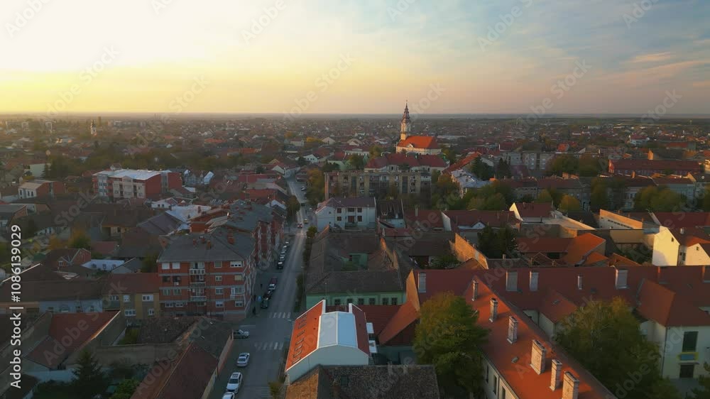 European City Vrsac in Serbia - Aerial View from Drone European City Vrsac in Serbia - Aerial View from Drone