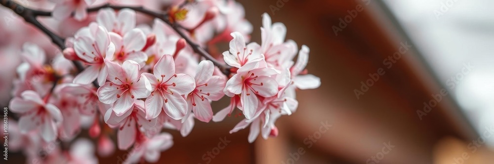 Pink sakura petals gently falling against a soft blurred background, spring, petals Pink sakura petals gently falling against a soft blurred background, spring, petals