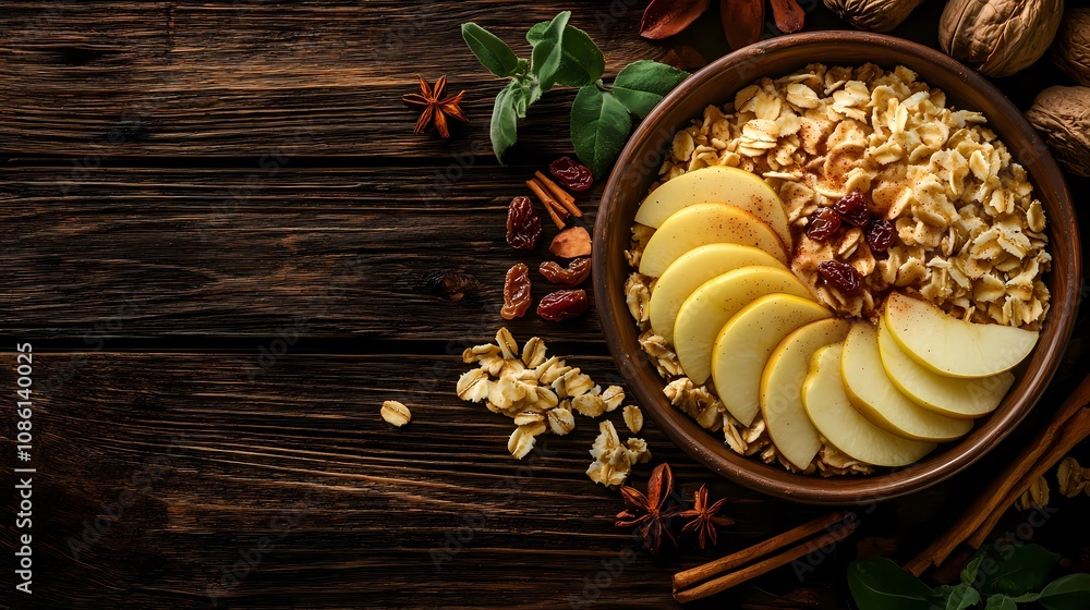 Soft porridge with a smooth finish, presented in an artistic swirl for minimalistic and clean breakfast backgrounds Soft porridge with a smooth finish, presented in an artistic swirl for minimalistic and clean breakfast backgrounds
