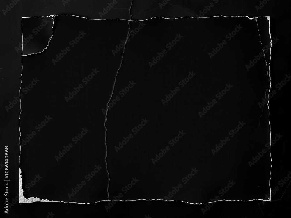 Vintage black paper texture with distressed edges and creases, perfect ...