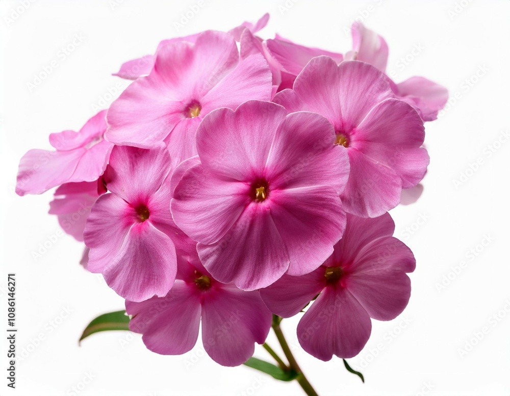 close up stunning pink phlox flower isolated on white close up stunning pink phlox flower isolated on white