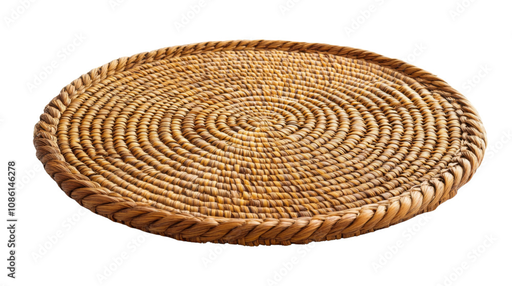 Fototapeta premium Woven rattan mat transparent background