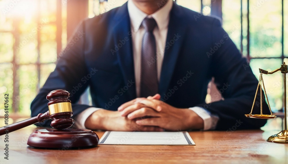 judge s gavel in courtroom n symbol of justice and law