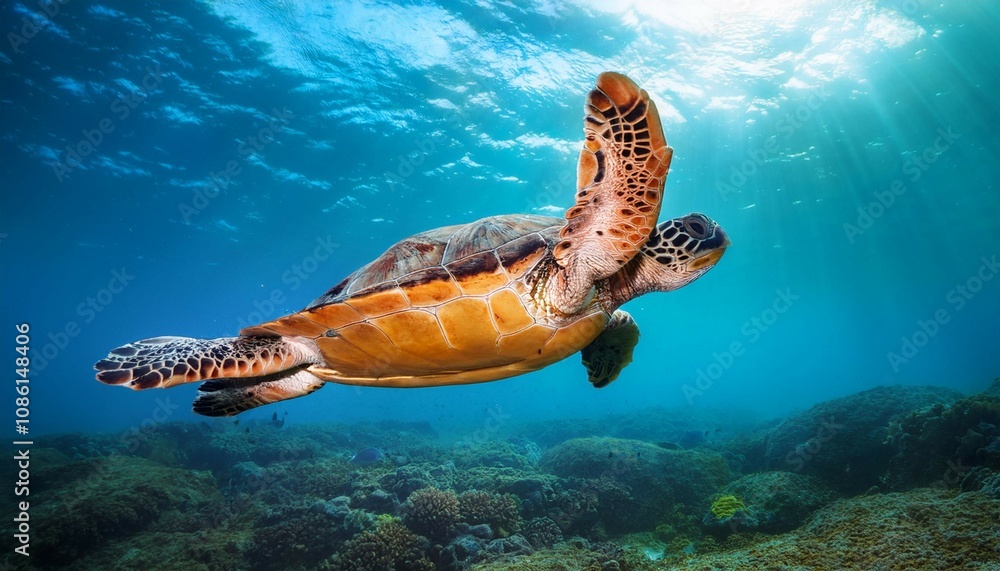 Obraz premium sea turtle swimming in the