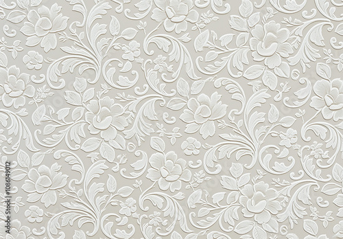 Beautiful abstract floral design embroidered background pattern