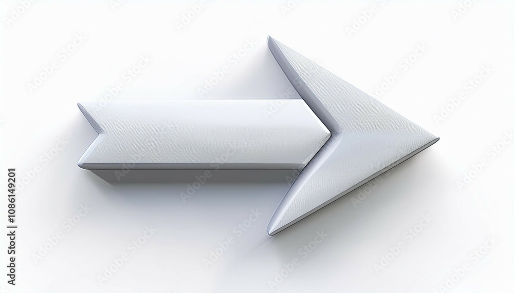white arrow 3d render icon isolated on white background cutout white arrow 3d render icon isolated on white background cutout