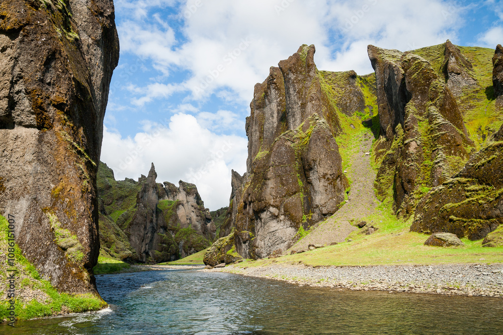 Fjadrargljufur canyon in Iceland Fjadrargljufur canyon in Iceland