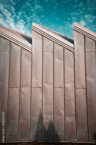 metal wall of a building