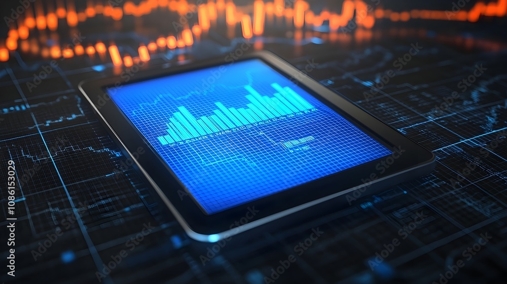 Financial Data on Tablet Screen Financial Data on Tablet Screen