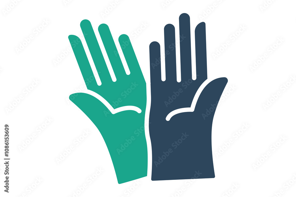 Gloves icon. solid icon style. icon related to gardening. gardening tools elements vector illustration Gloves icon. solid icon style. icon related to gardening. gardening tools elements vector illustration