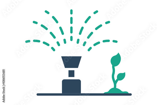 Sprinkler icon. solid icon style. icon related to gardening. gardening tools elements vector illustration