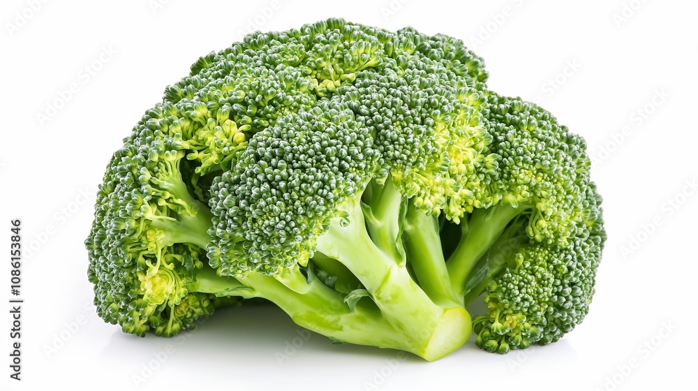 Fresh Green Broccoli Isolated on White Background Fresh Green Broccoli Isolated on White Background