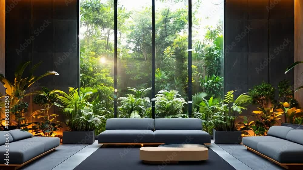 Modern Tropical Living Room Design with Indoor Plants Modern Tropical Living Room Design with Indoor Plants
