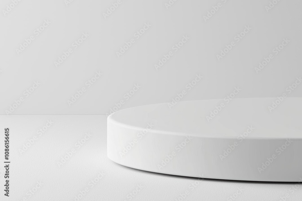 White Circular Platform on a White Background White Circular Platform on a White Background