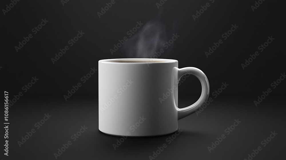 Steaming Cup of Coffee on a Black Background Steaming Cup of Coffee on a Black Background