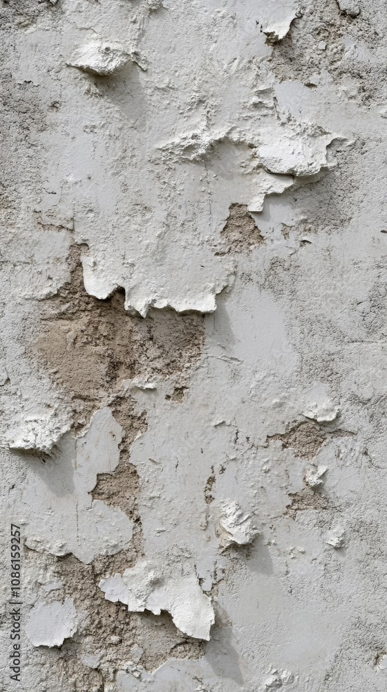 Fototapeta premium White Wall with Peeling Paint: Abstract Texture