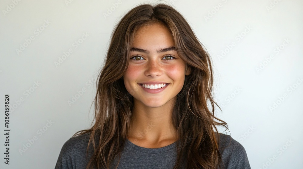 Happy young woman smiling at camera. Happy young woman smiling at camera.