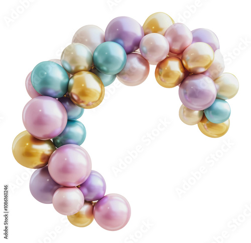 PNG Festive colorful balloon arch decor