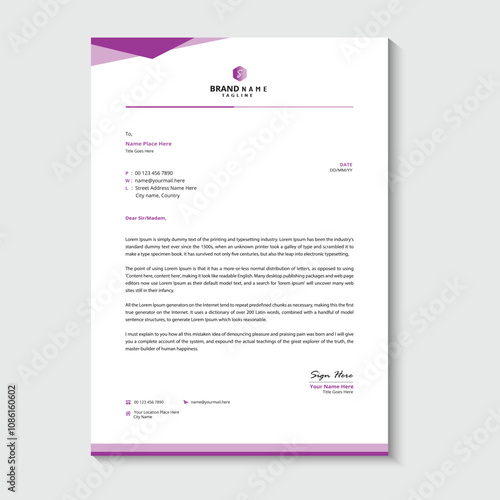 Professional creative letterhead design photo