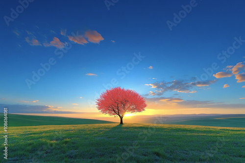 pink tree, AI generated