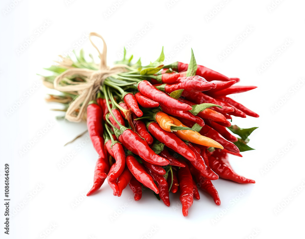 Set of chili peppers, red and hot peppers isolated on white background. Set of chili peppers, red and hot peppers isolated on white background.