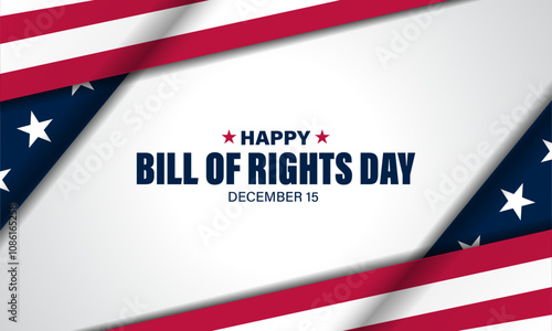 Celebration Of Bill Of Rights Day December 15 In United States Background Illustration