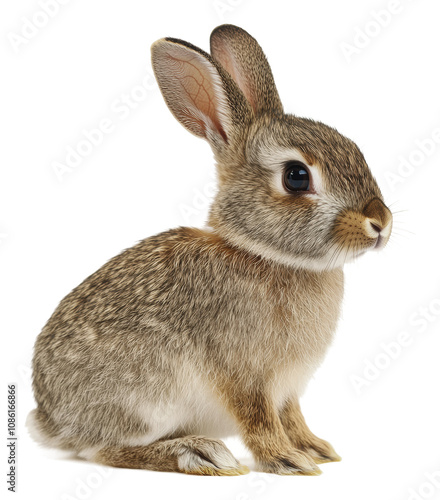 PNG Calm young rabbit on white surface