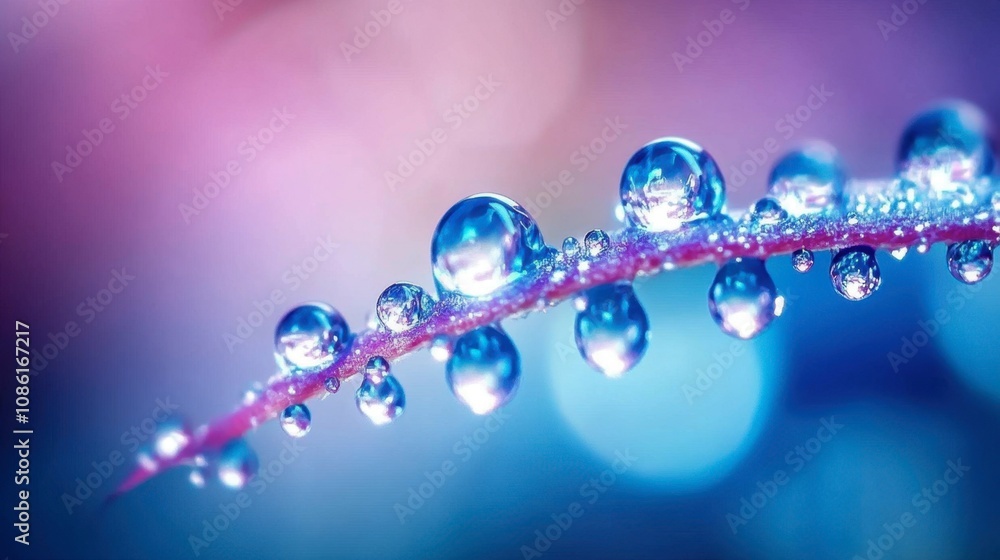 Dew Drops on a Colorful Leaf Surface Dew Drops on a Colorful Leaf Surface