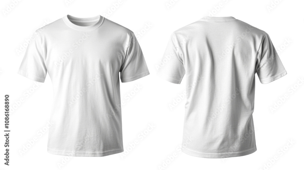 White T-shirt front and back transparent background White T-shirt front and back transparent background