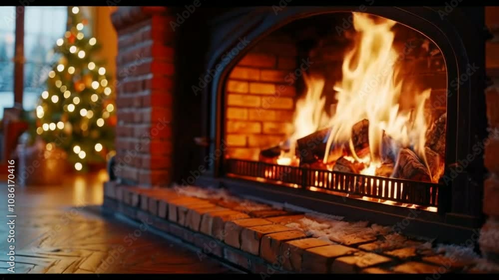 fireplace with burning logs fireplace with burning logs