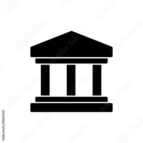Bank icon vector. Bank sign and symbol, museum, university