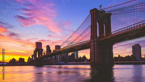 city bridge at sunset